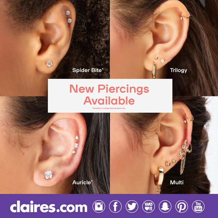 claires ear piercing
