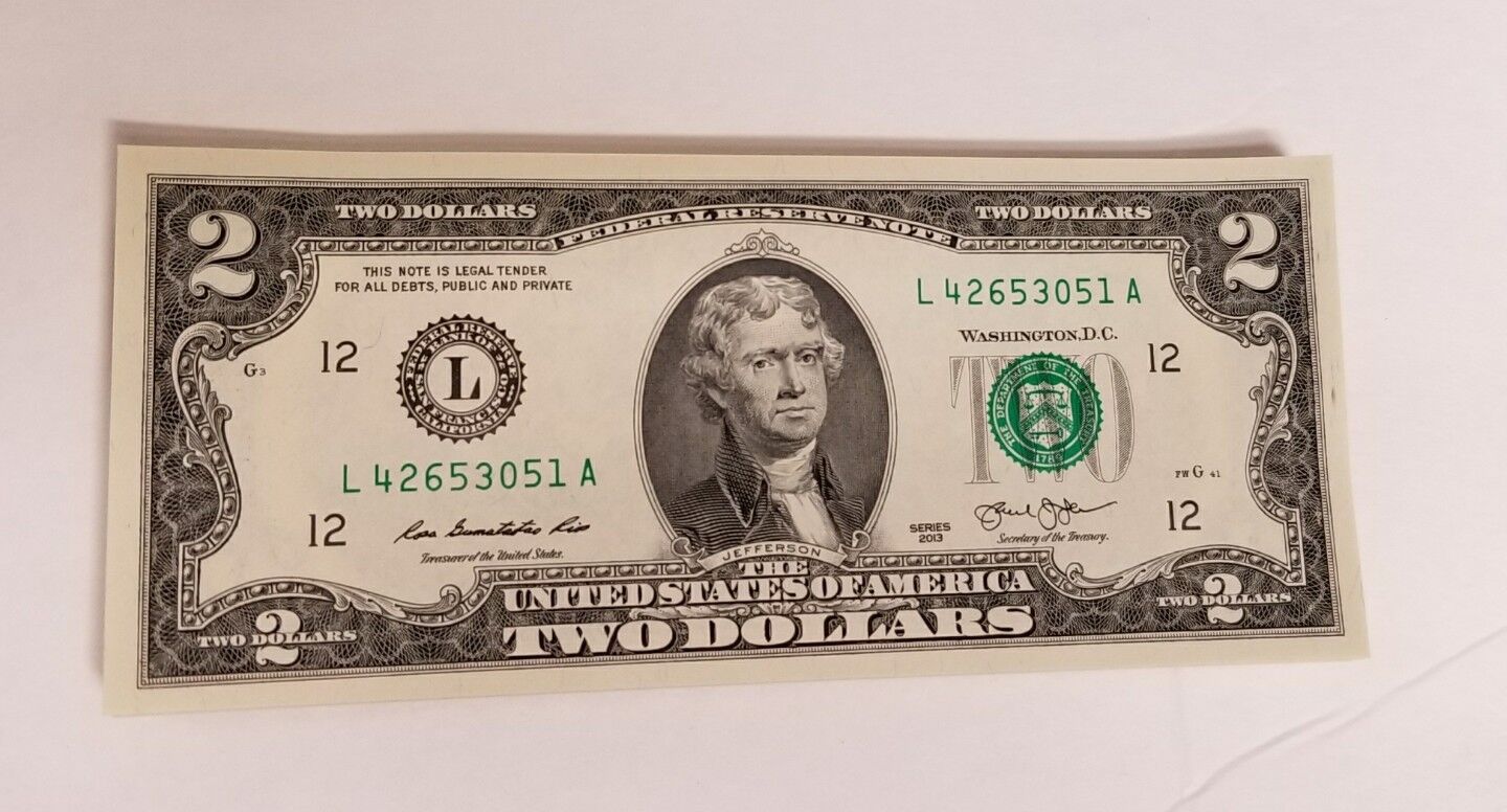 2017 two dollar bill