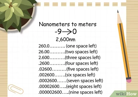 how to convert from meter to nanometer