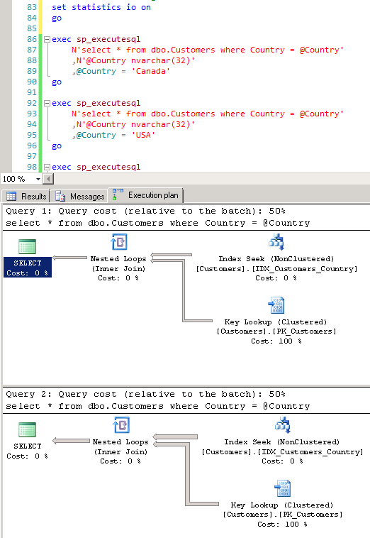 sql option recompile