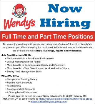 fast food jobs hiring near me