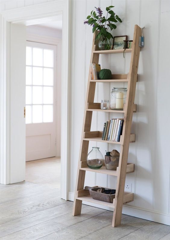 leaning bookshelf