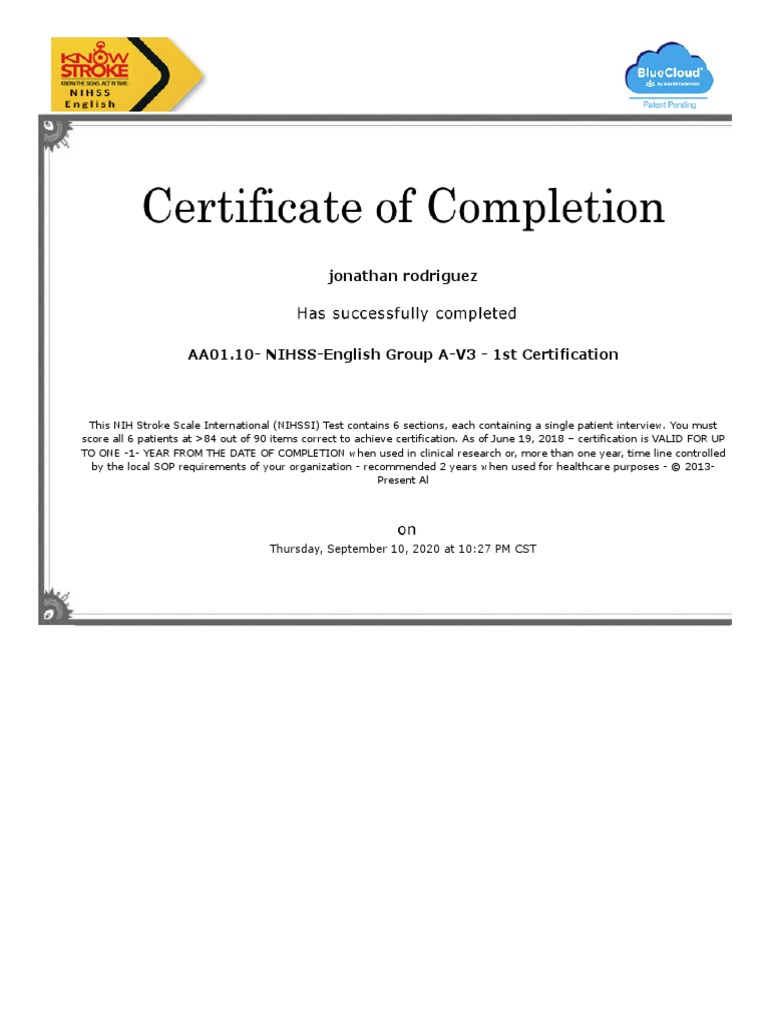 nihss certification