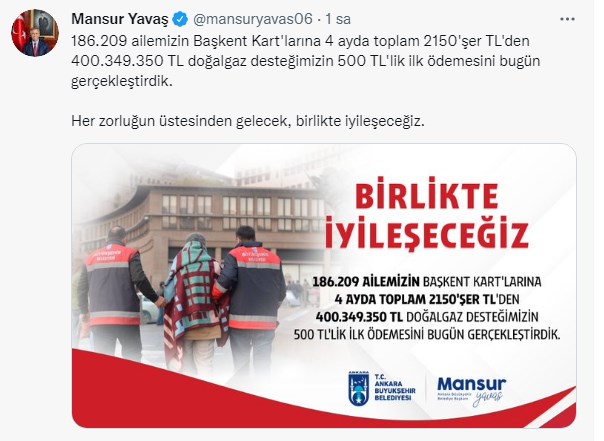 ankara büyükşehir doğalgaz yardımı