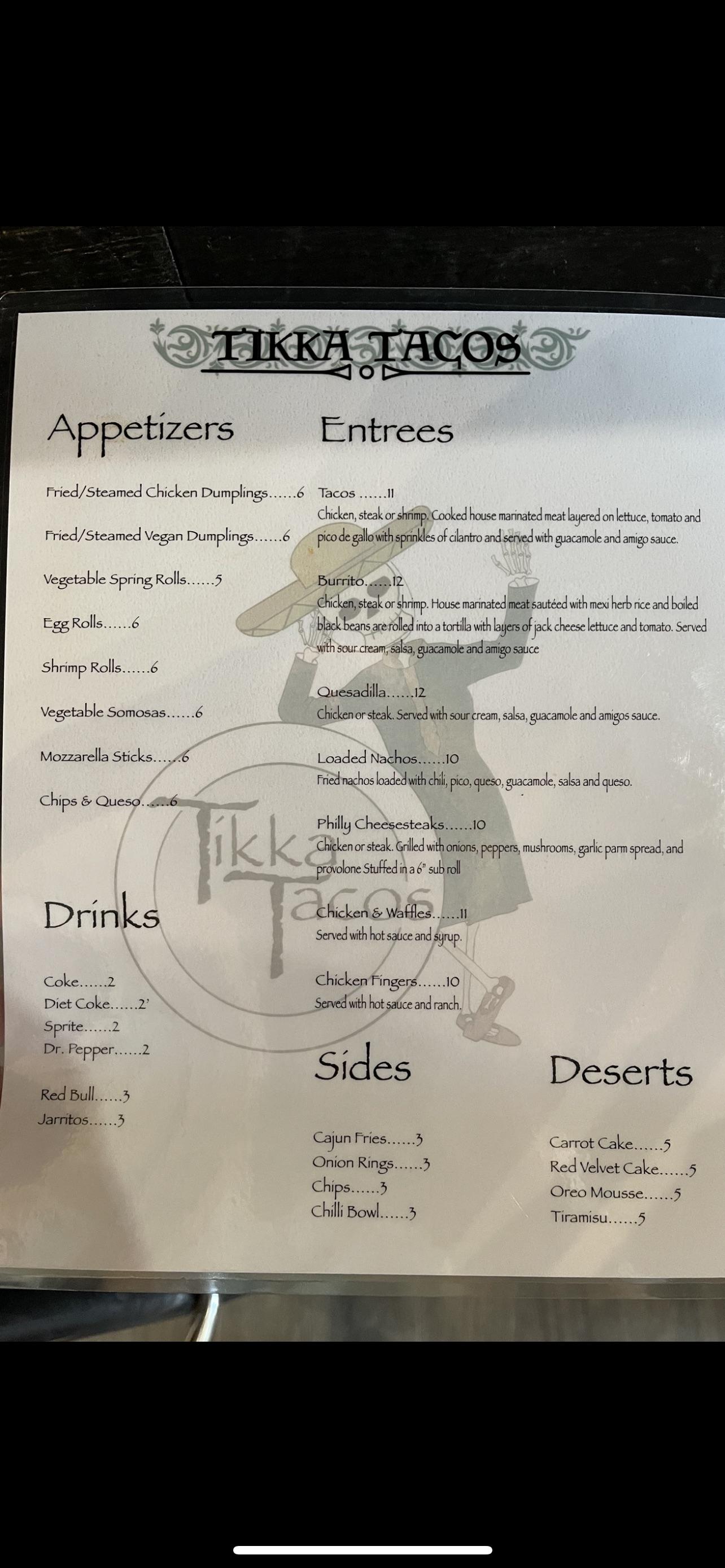 tikka tacos louisville menu