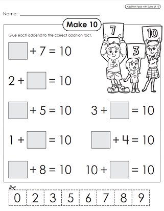 making 10 to add worksheets