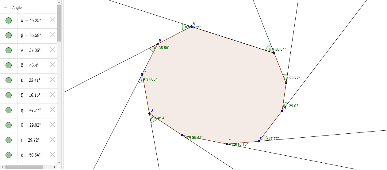 decagon exterior angles