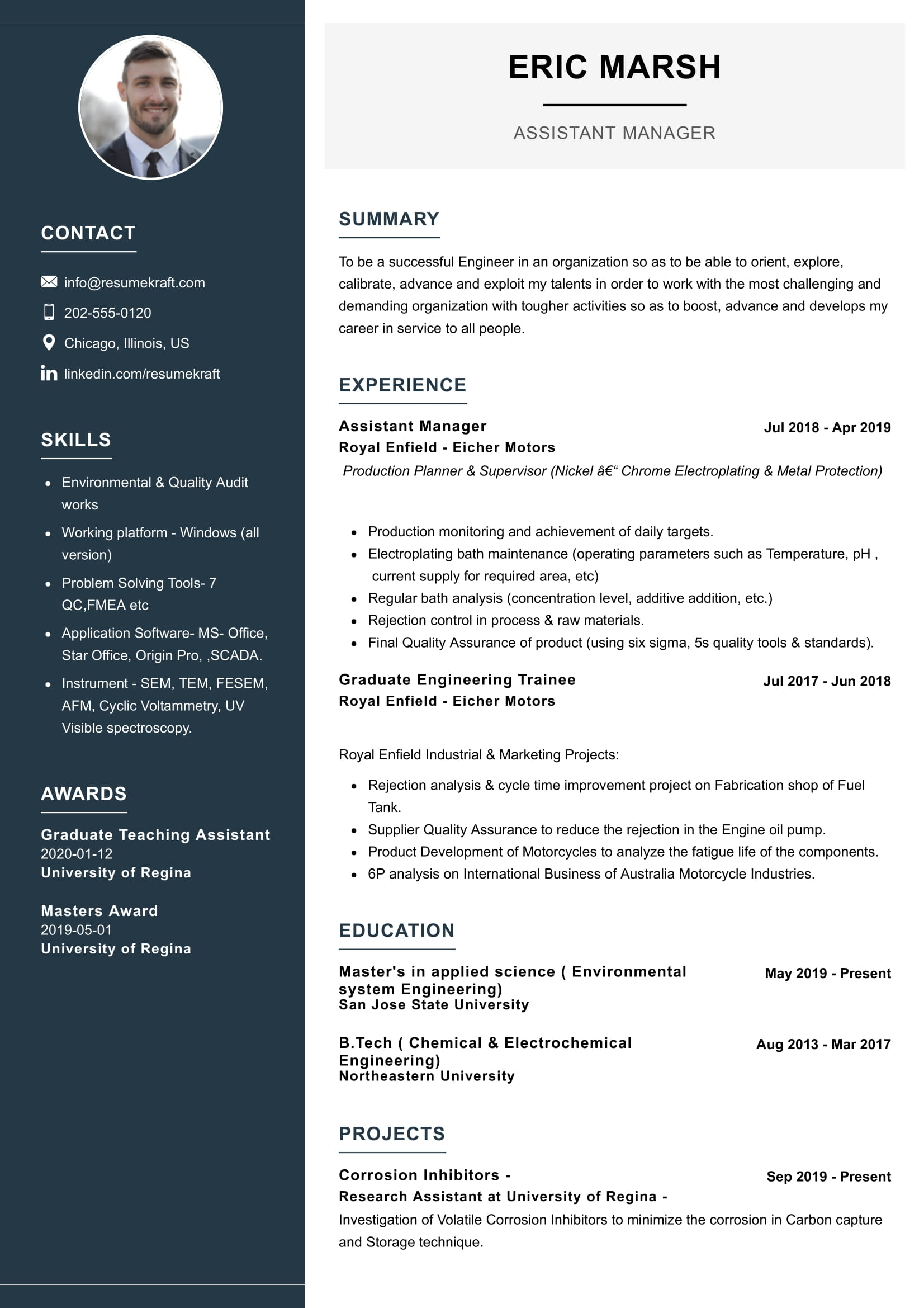 assistant manager resume