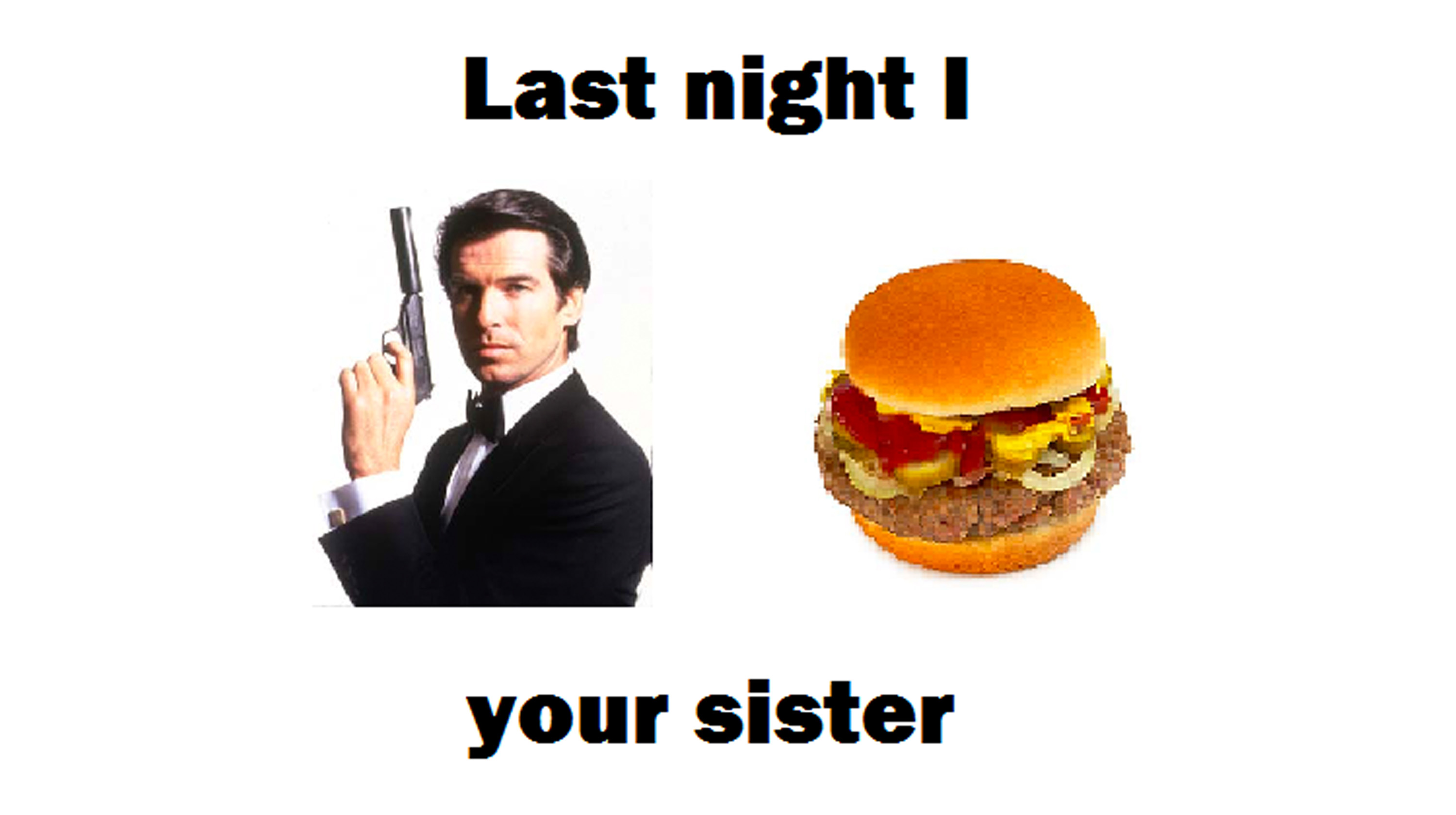 james bond burger meme