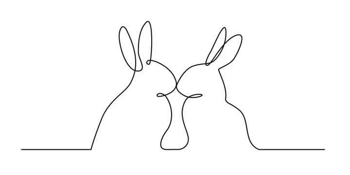 line drawings of rabbits