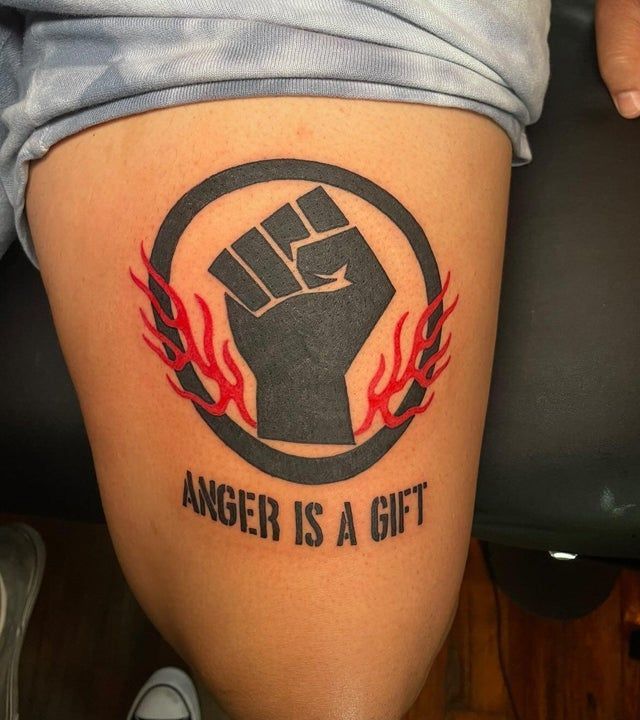 anger is a gift tattoo