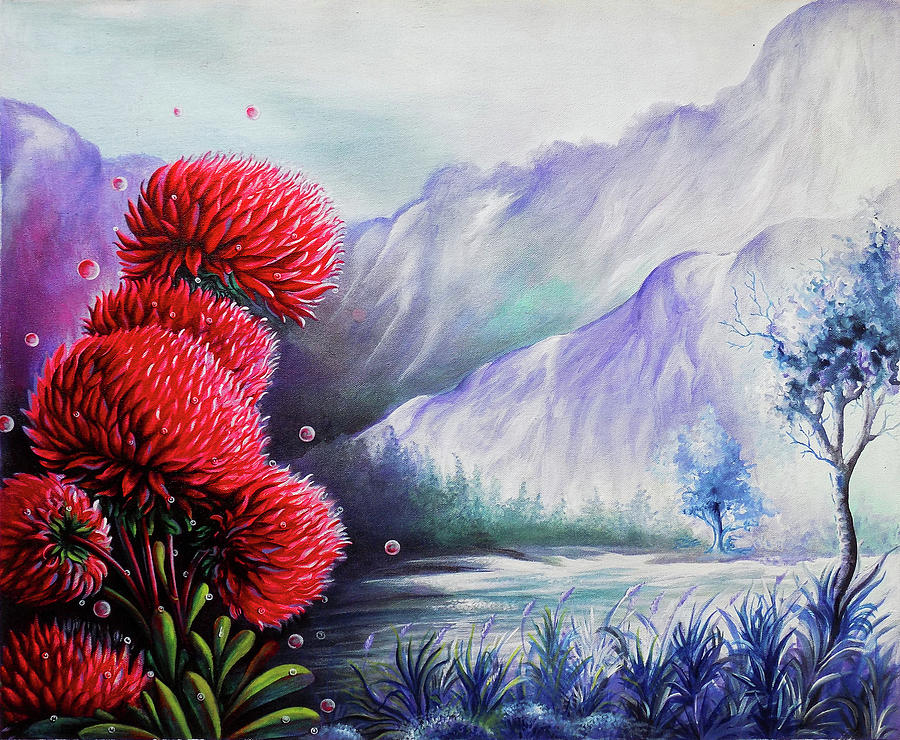 flower scenery drawing