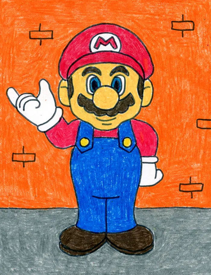 how to draw super mario easy