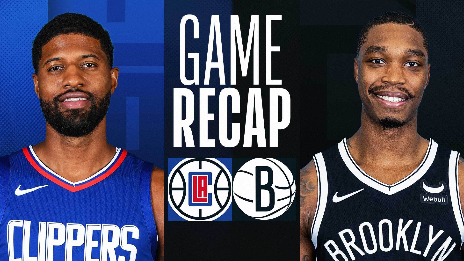 la clippers vs brooklyn nets match player stats