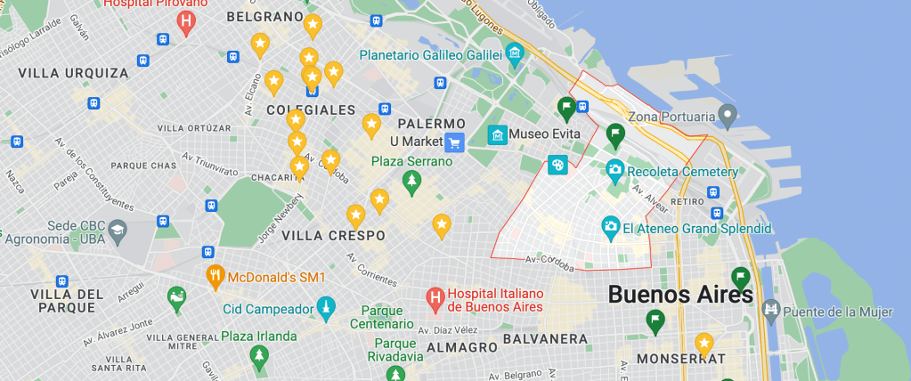 google maps recoleta buenos aires