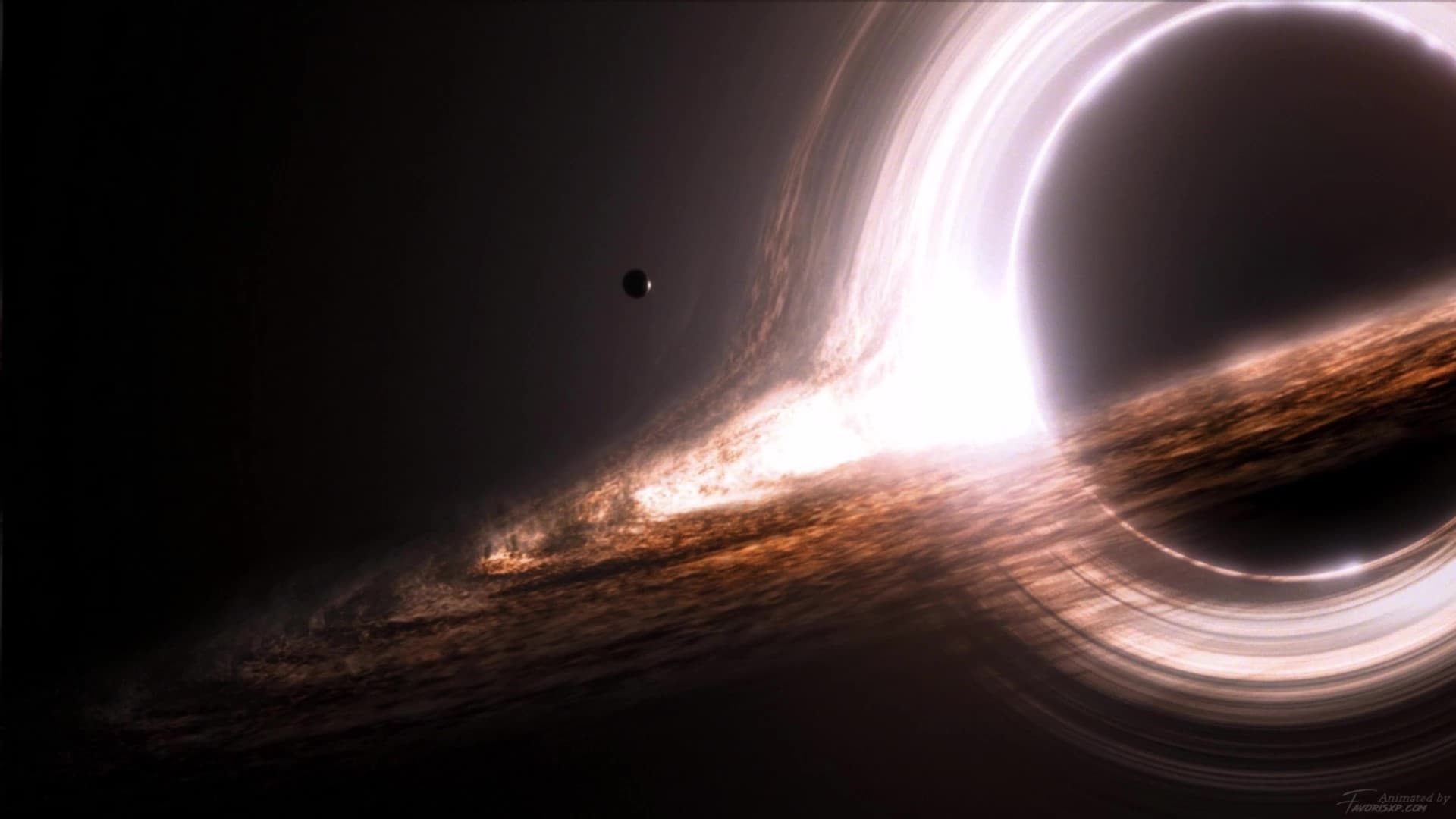 interstellar black hole scene 4k