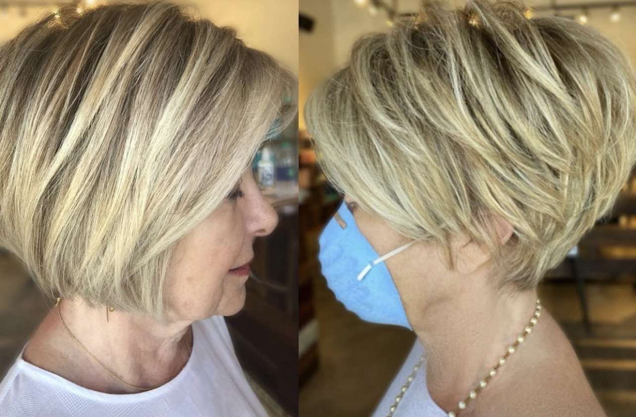 short layered bob for older ladies