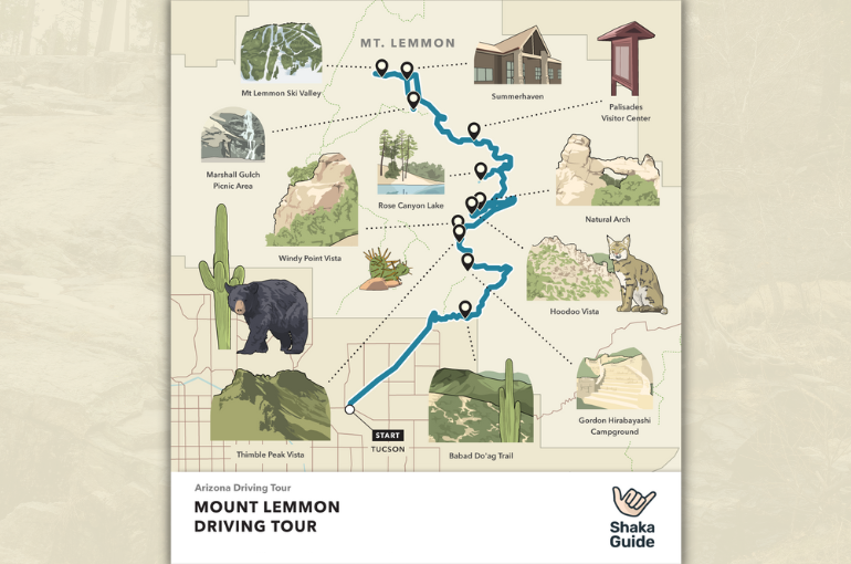 mt lemmon scenic byway map