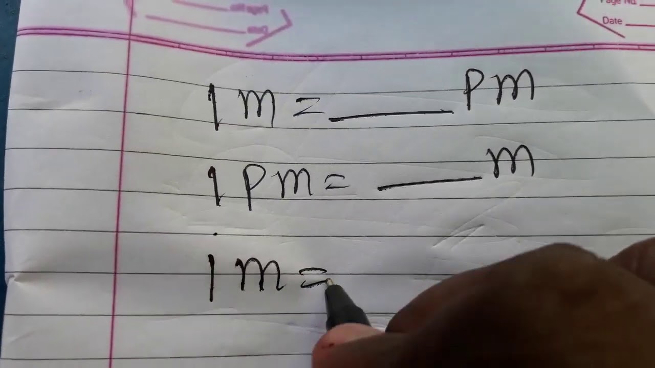 1 picometer is equal to how many meters