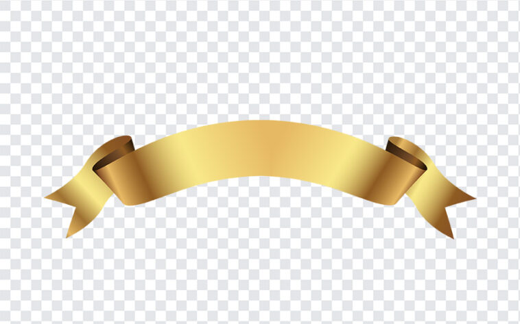 gold ribbon banner png