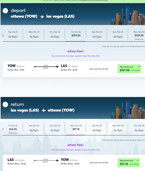 flight time ottawa to las vegas