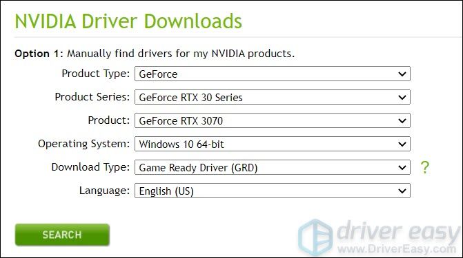 rtx 3070 driver