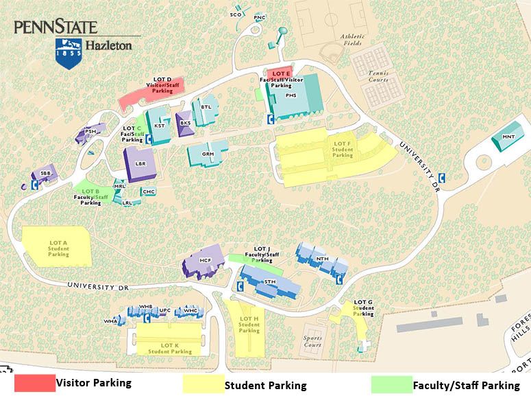 penn state student parking map