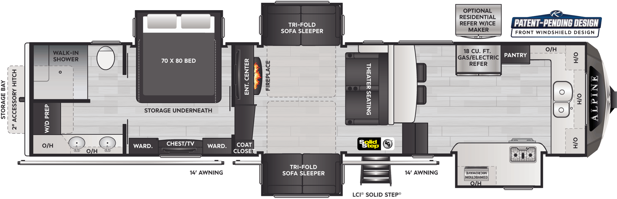 alpine fifth wheel floor plans