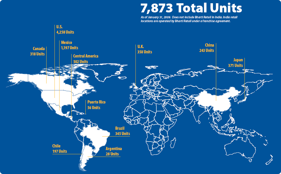 how many walmarts worldwide