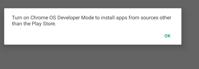 turn on chrome os developer mode to install apps