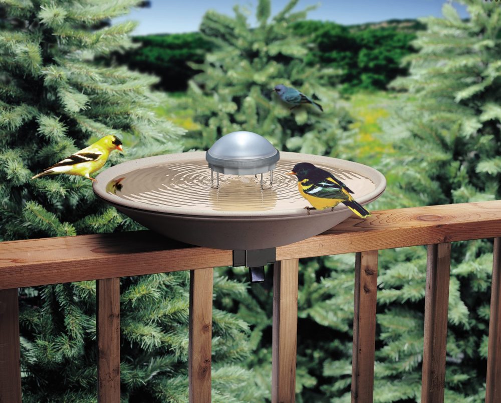 solar heated birdbath