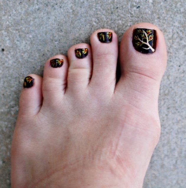 fall toe nail art designs