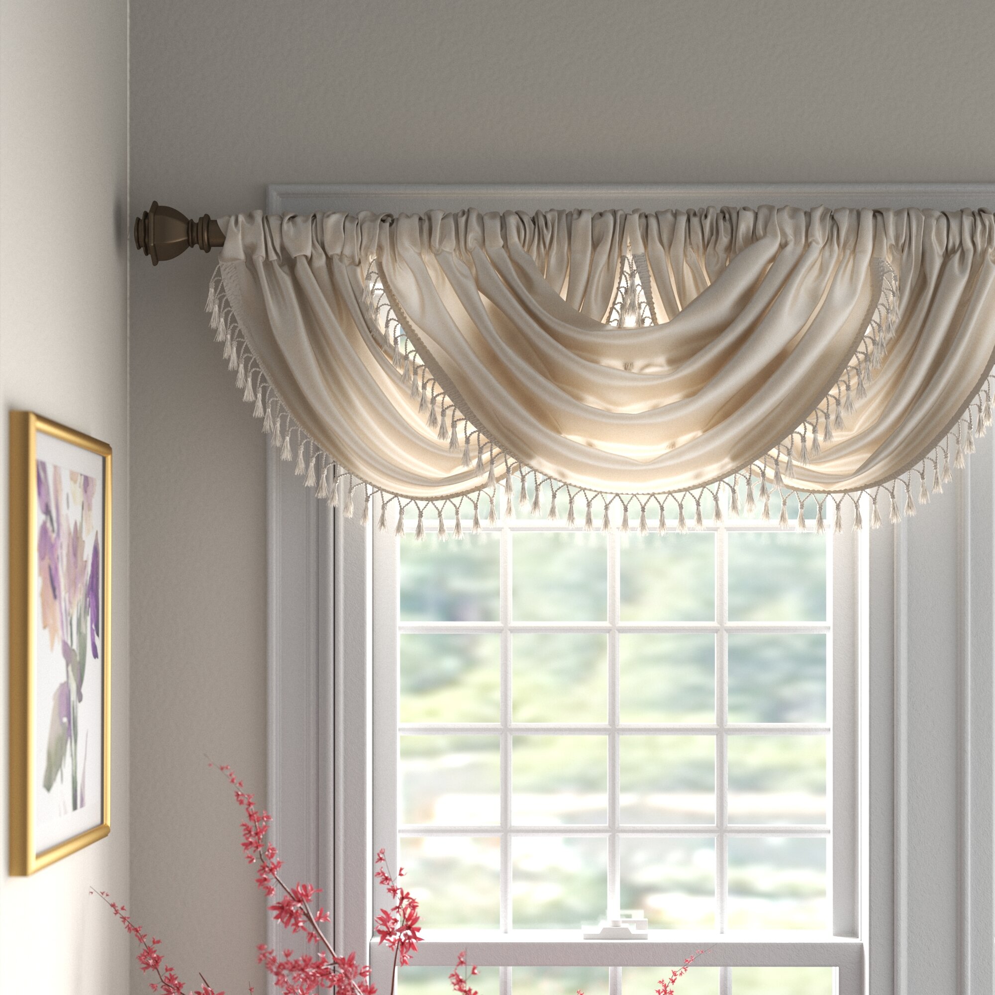 window valance and curtain