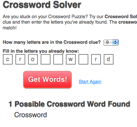 crossword answers solver