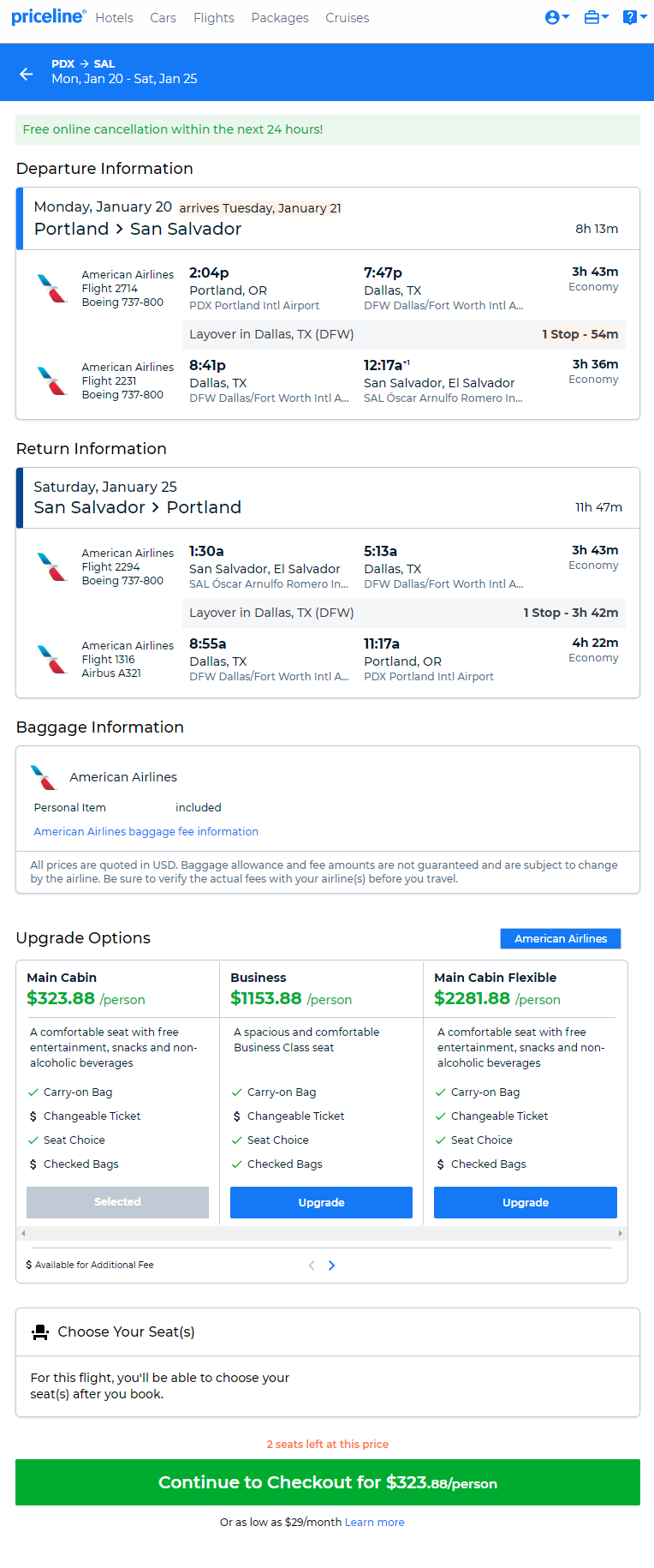 airfare to el salvador