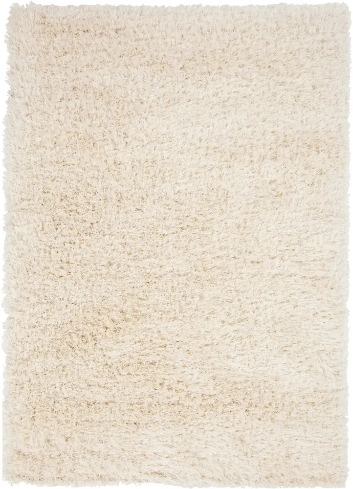 cream shag rug