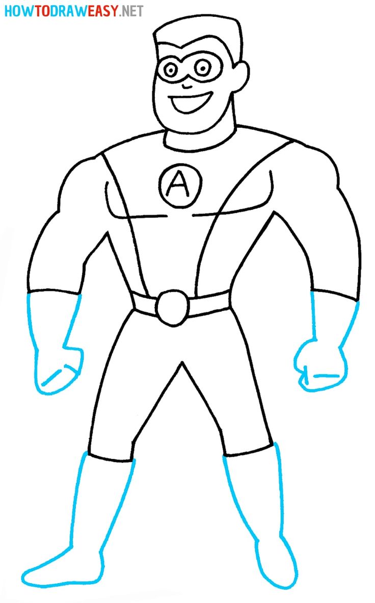 easy drawing superhero