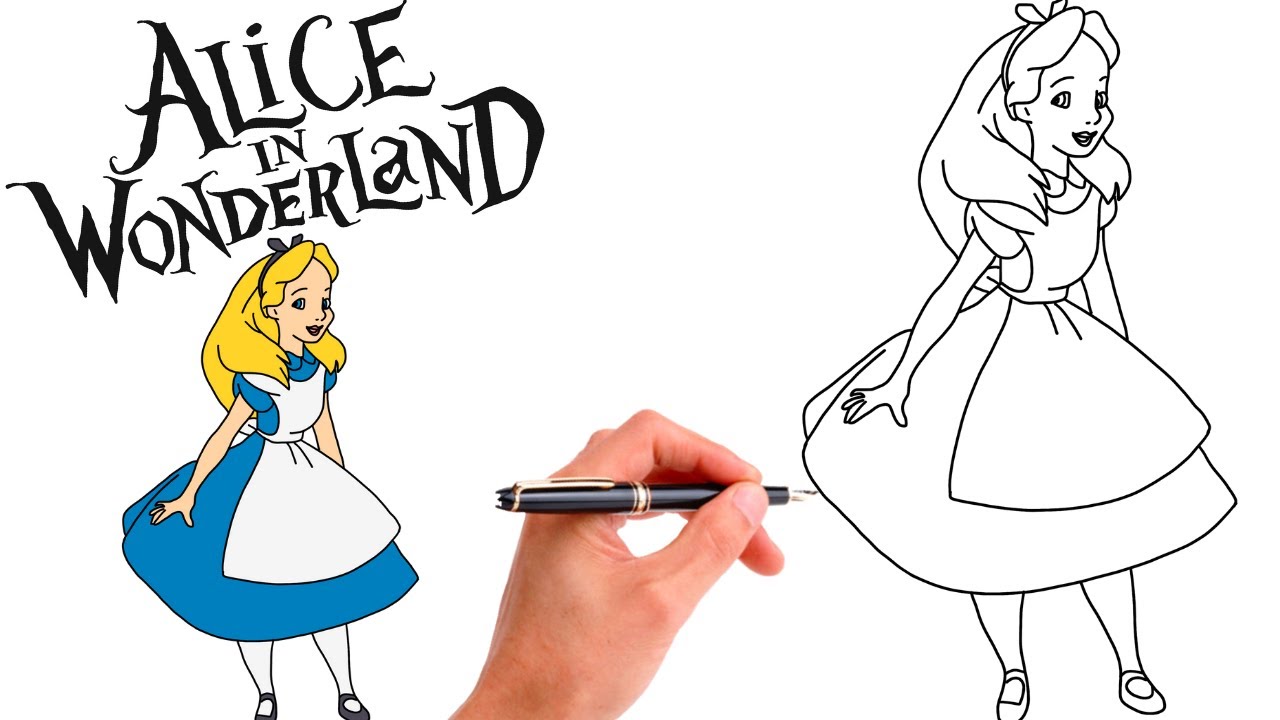 alice in wonderland drawings easy