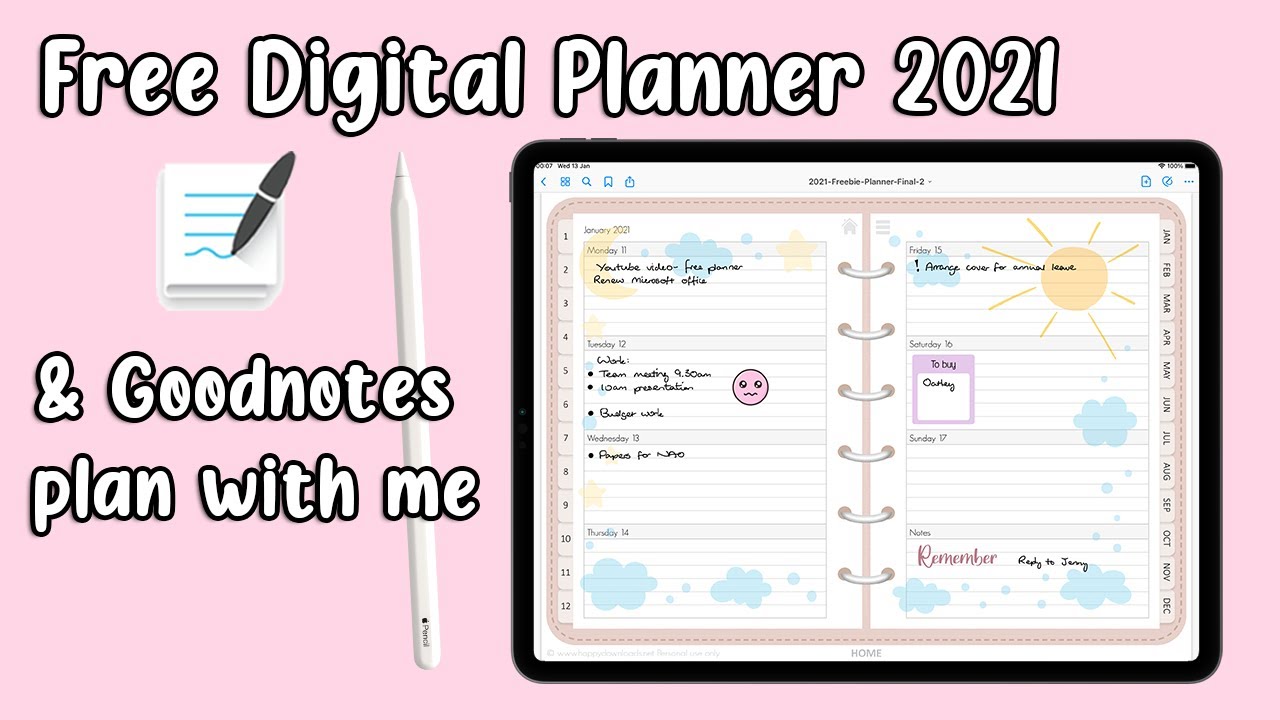 goodnotes free planner