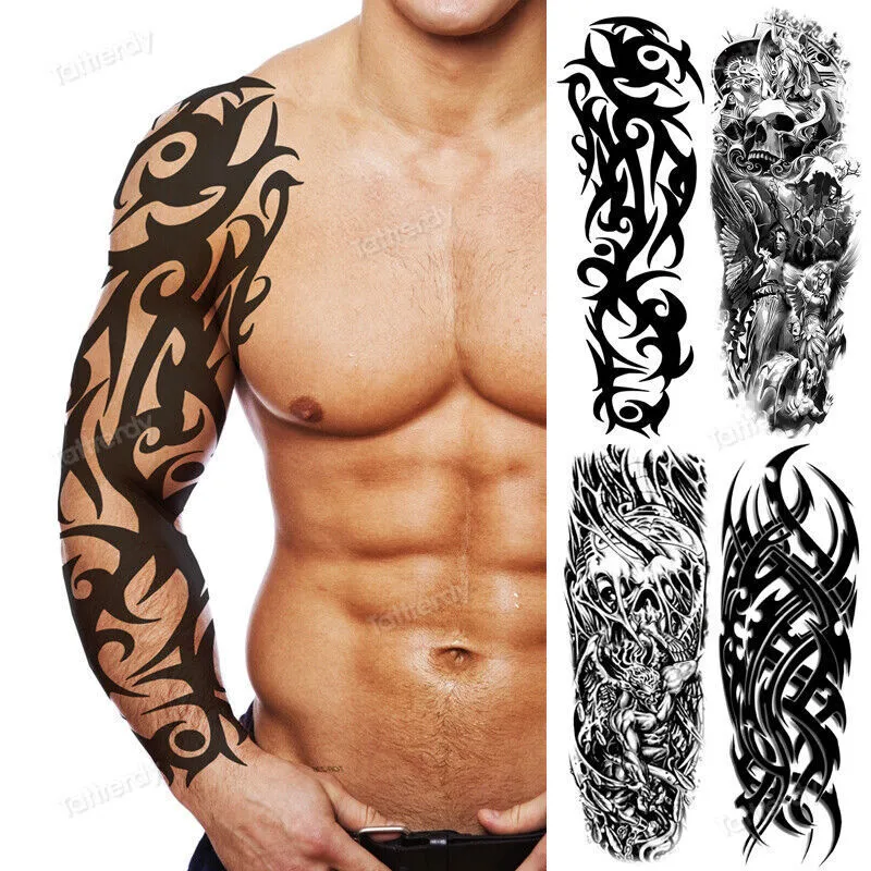 full sleeve tribal tattoo