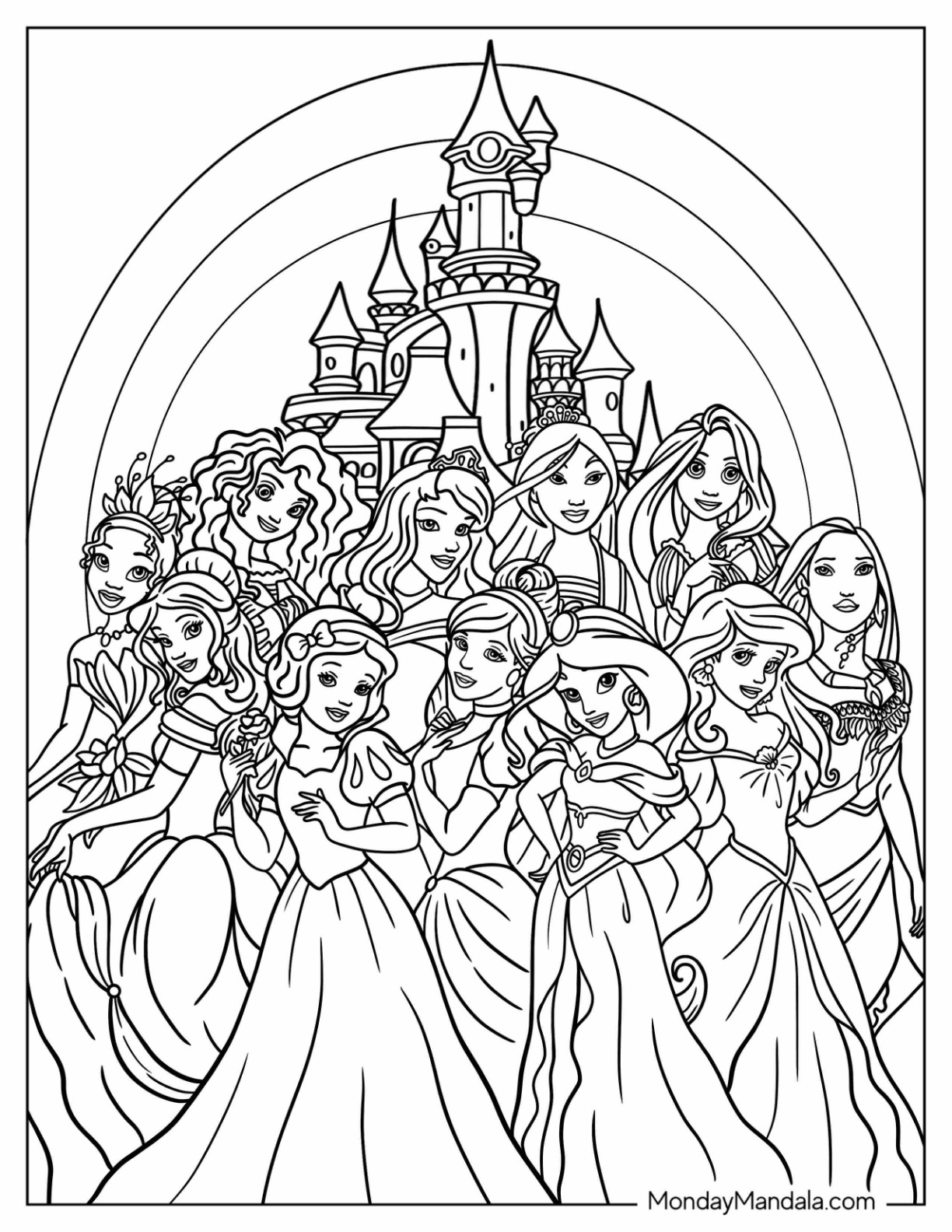 princess coloring pages for kids