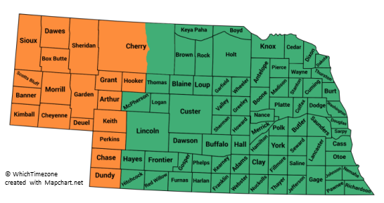 nebraska usa time zone