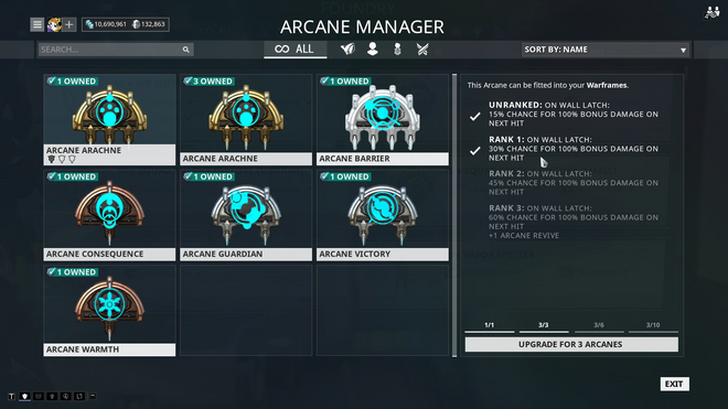 warframe weapon arcanes