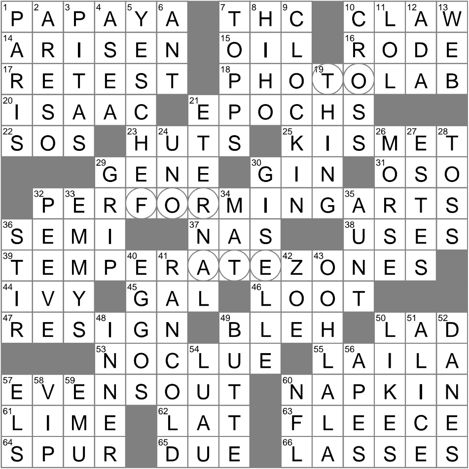 from that time crossword clue
