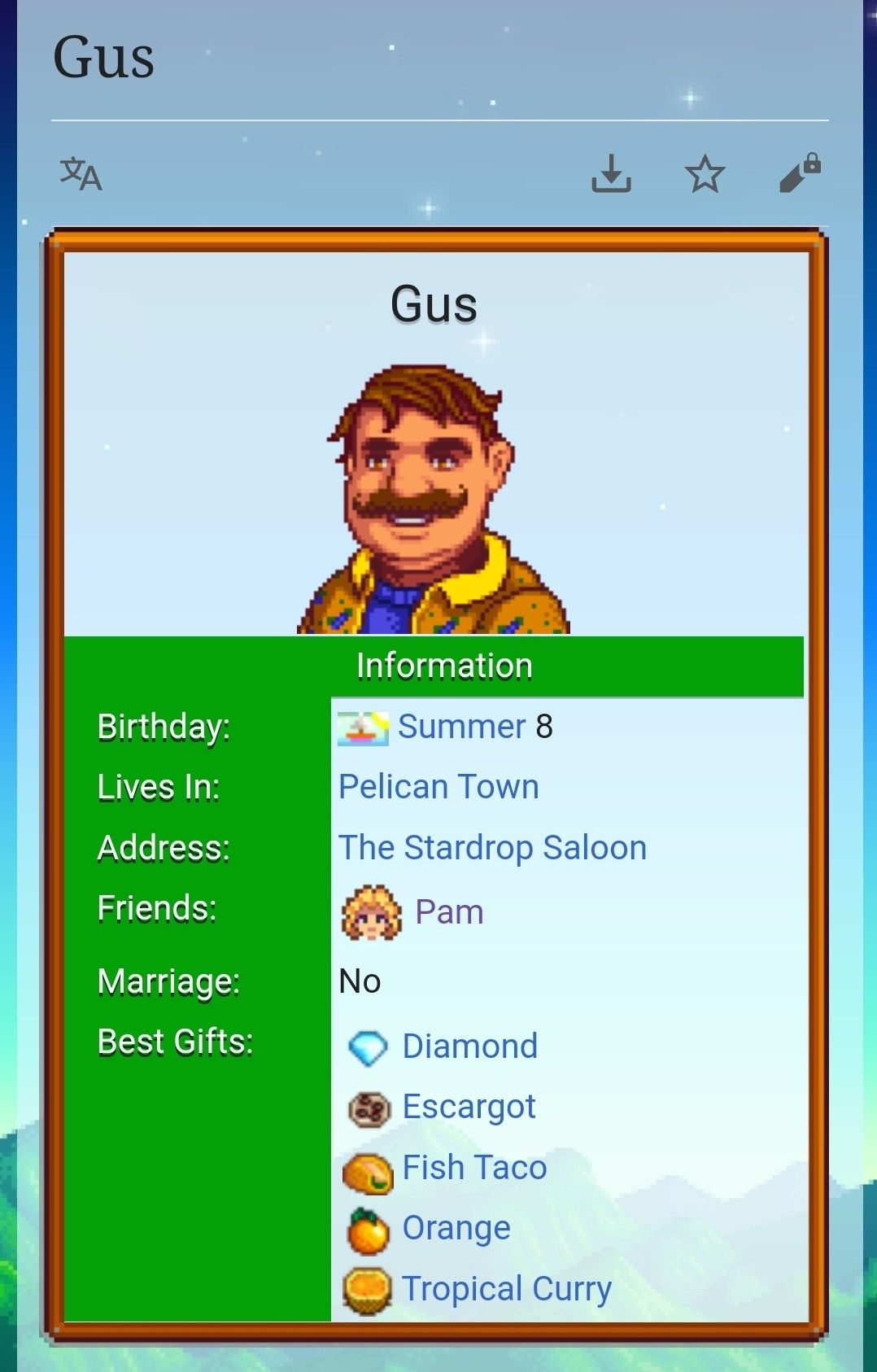 stardew valley gus