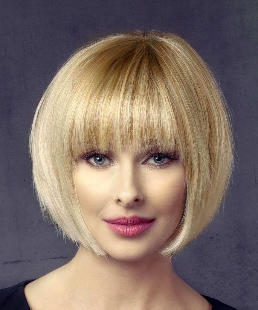 blonde bob haircut with bangs