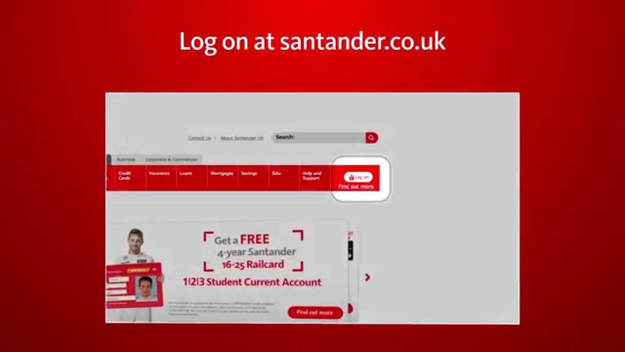 santander online log on