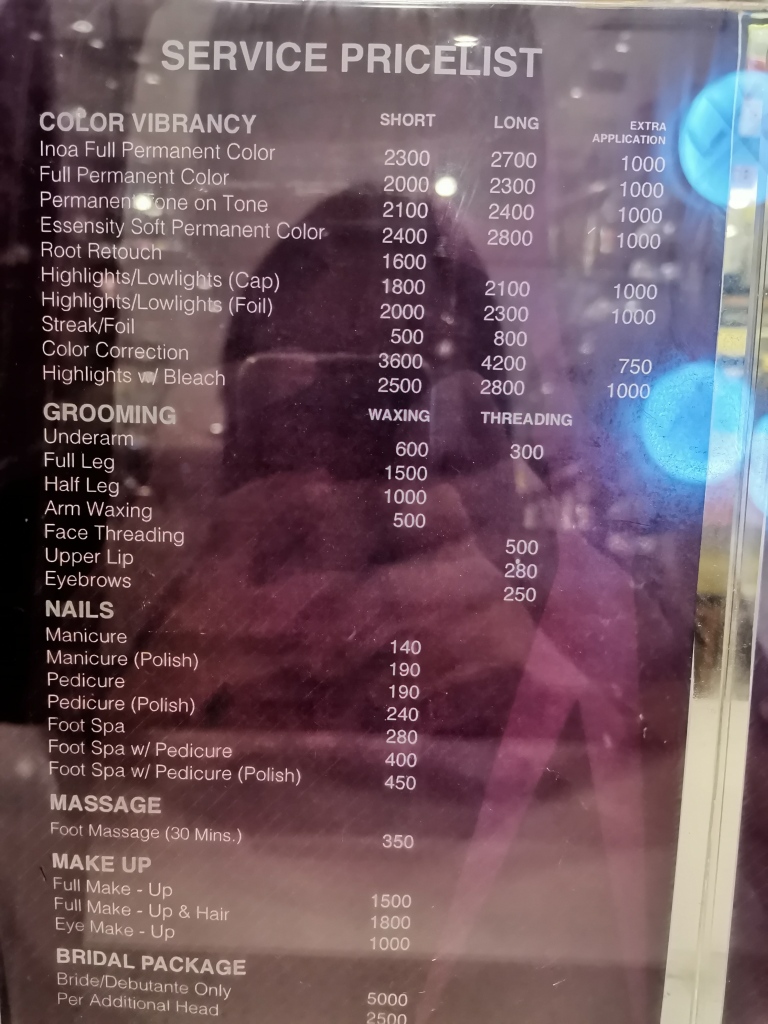 price of haircut in bench fix salon