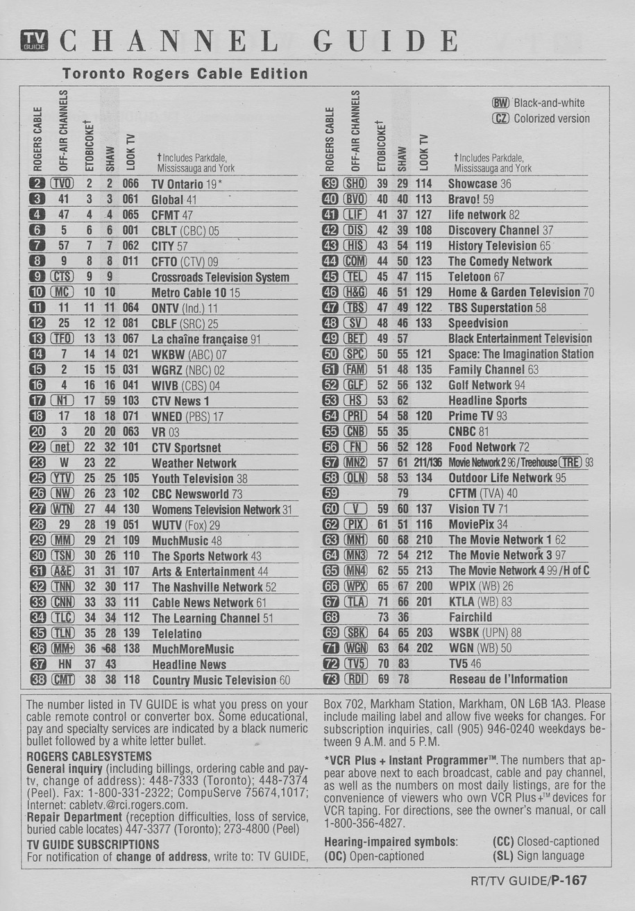 rogers cable television guide