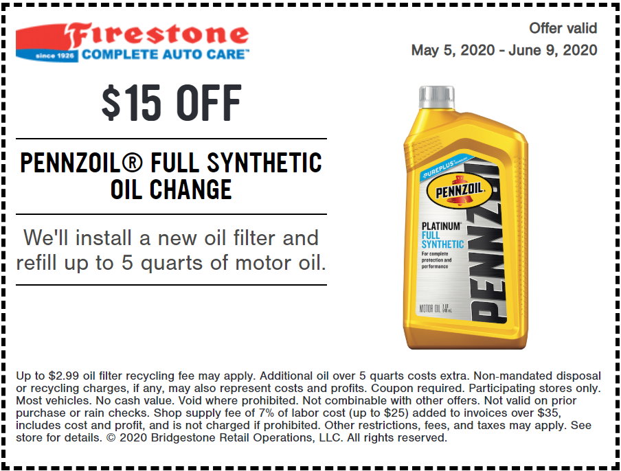 firestone oil change coupons